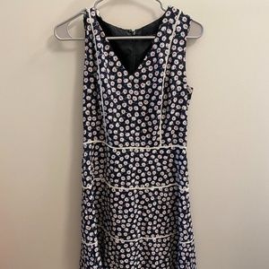 Brooks Brothers Navy V-Neck Daisy Dress